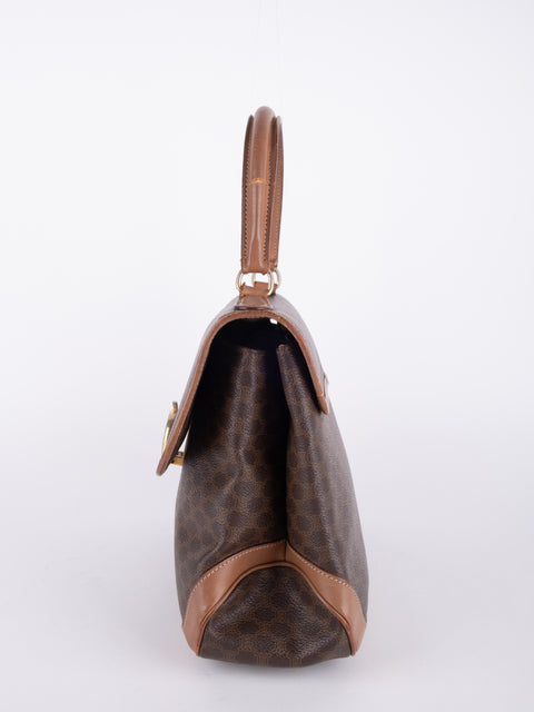 Celine Macadam Vintage Brown Top Handle Bag
