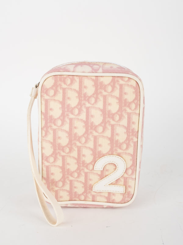 DIOR Vintage John Galliano Era Trotter Wristlet Pouch Pink