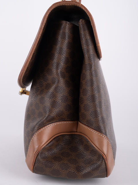 Celine Macadam Vintage Brown Top Handle Bag