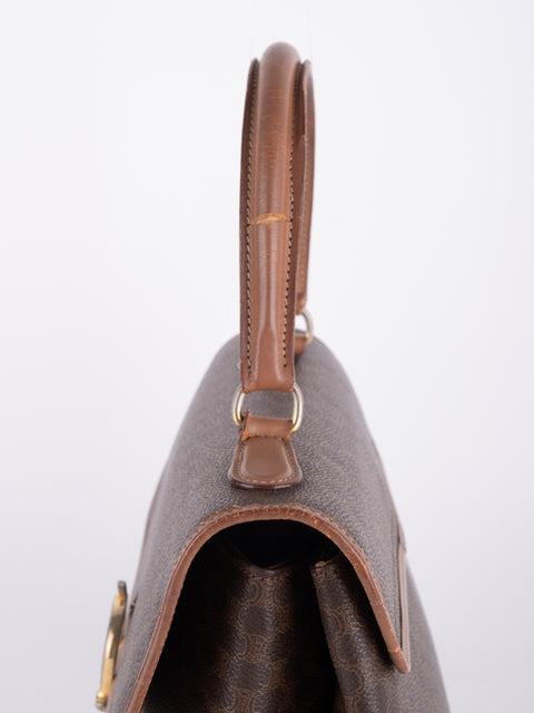 Celine Macadam Vintage Brown Top Handle Bag