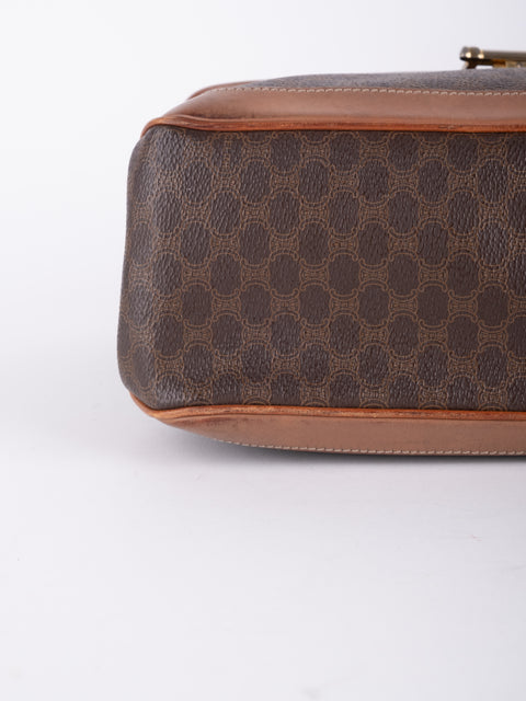 Celine Macadam Vintage Brown Top Handle Bag