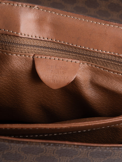 Celine Macadam Vintage Brown Top Handle Bag