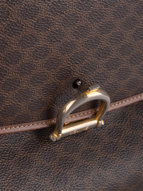 Celine Macadam Vintage Brown Top Handle Bag