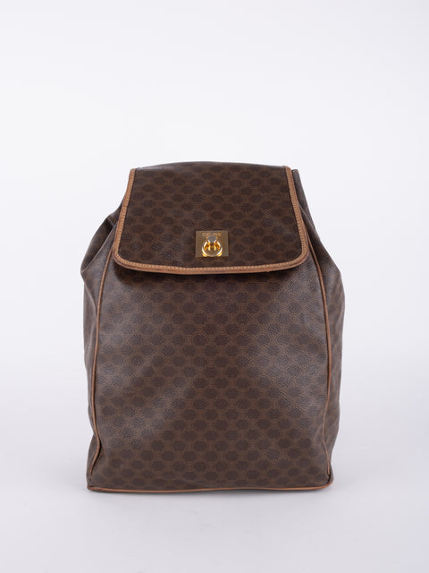 Celine Macadam Vintage Brown Bucket Bag