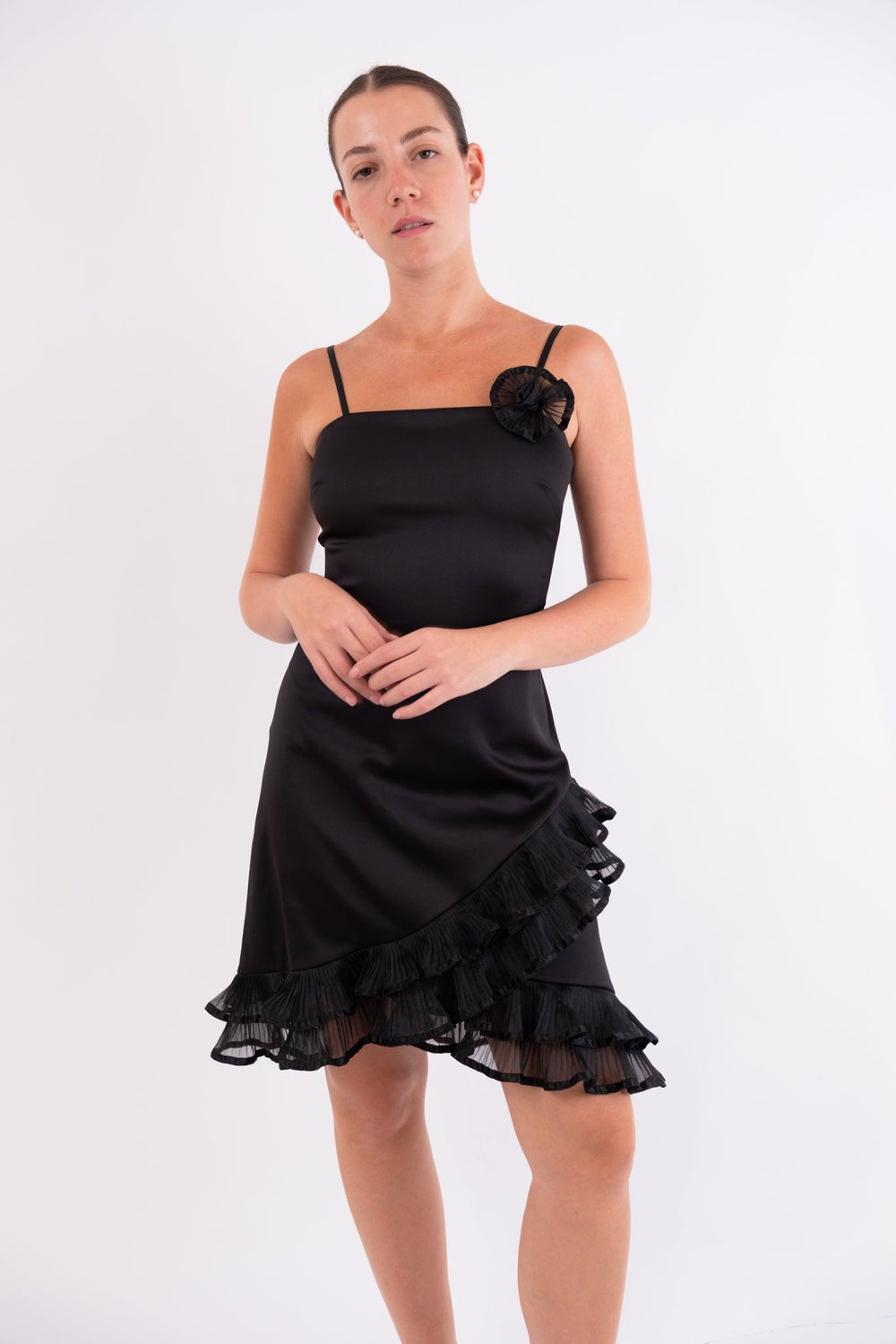 שמלה שחורה פרח וינטג' - Volver