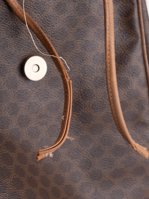Celine Macadam Vintage Brown Bucket Bag