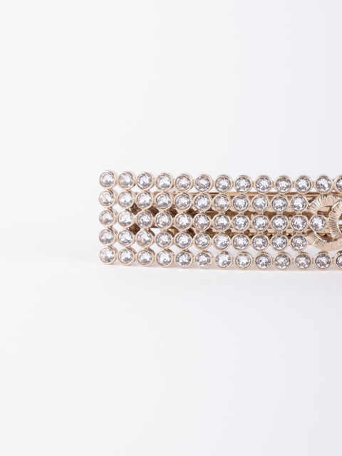 CHANEL Vintage Crystal Bar Brooch – Karl Lagerfeld Era 1990s–2000s סופר נדיר להשגה