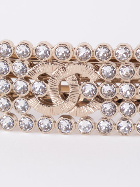 CHANEL Vintage Crystal Bar Brooch – Karl Lagerfeld Era 1990s–2000s סופר נדיר להשגה