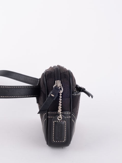 COACH Black Signature Belt Bag