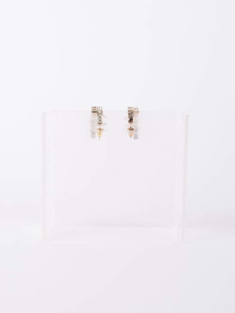 CHANEL Vintage Crystal CC Hoop Earrings by Karl Lagerfeld – Early 2000s נדיר במיוחד