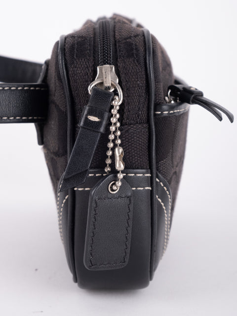 COACH Black Signature Belt Bag