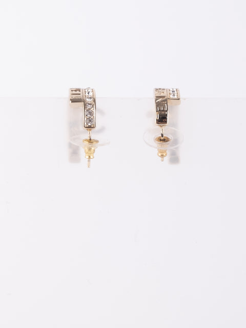 CHANEL Vintage Crystal CC Hoop Earrings by Karl Lagerfeld – Early 2000s נדיר במיוחד