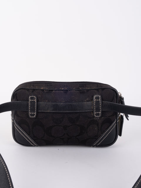 COACH Black Signature Belt Bag