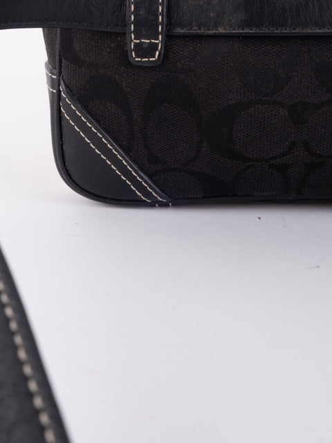 COACH Black Signature Belt Bag