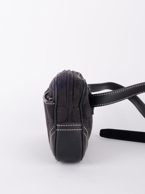 COACH Black Signature Belt Bag