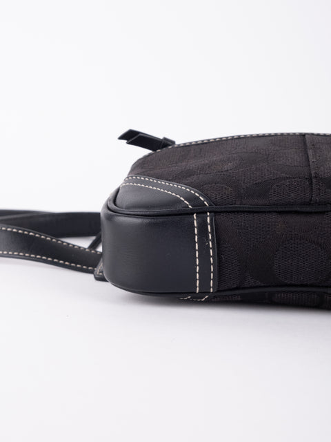 COACH Black Signature Belt Bag