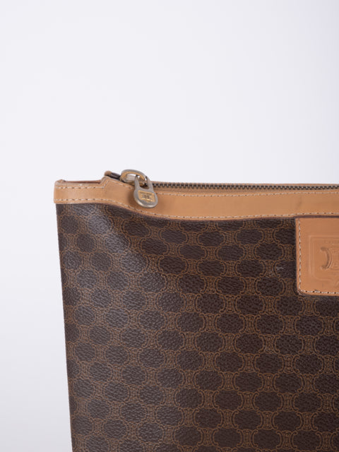Celine Macadam Vintage Brown Clutch Bag