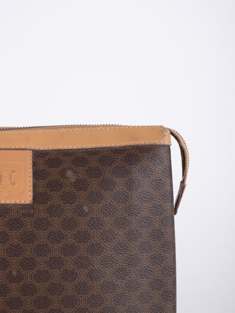 Celine Macadam Vintage Brown Clutch Bag