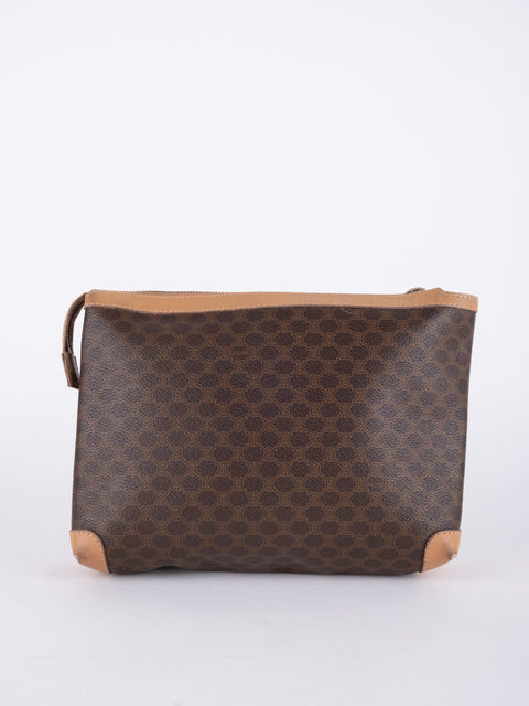 Celine Macadam Vintage Brown Clutch Bag