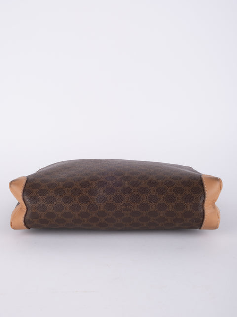 Celine Macadam Vintage Brown Clutch Bag