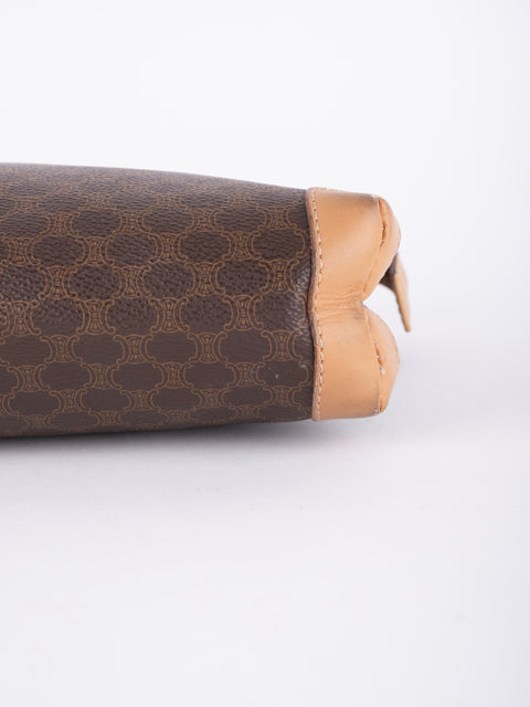 Celine Macadam Vintage Brown Clutch Bag