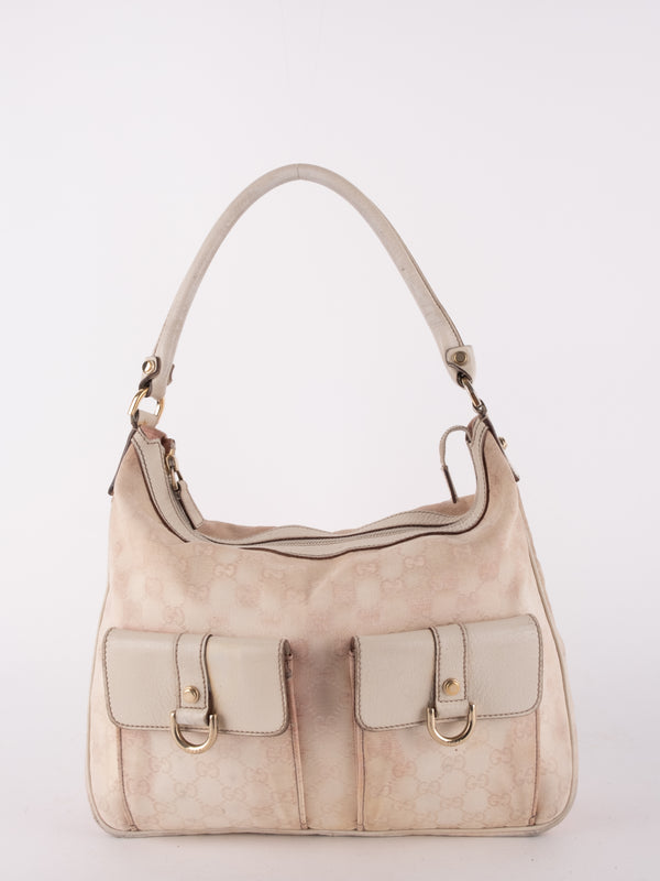 Gucci Monogram Shoulder Bag Cream