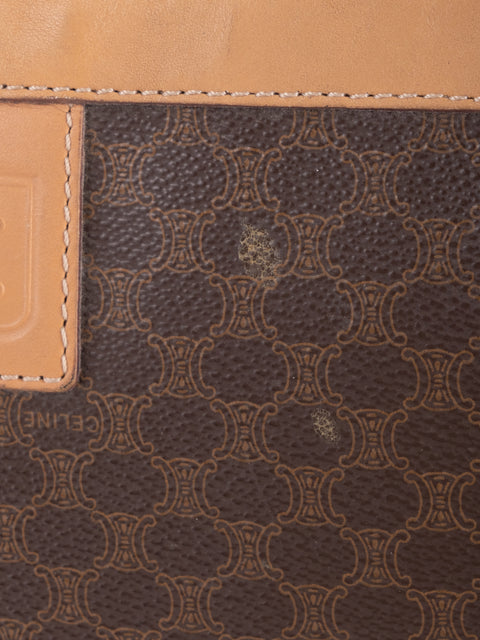 Celine Macadam Vintage Brown Clutch Bag