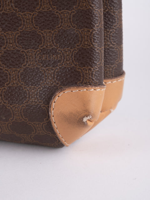 Celine Macadam Vintage Brown Clutch Bag