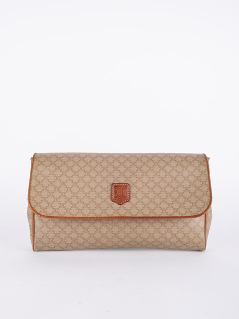 Celine Macadam Vintage Beige Envelope Clutch