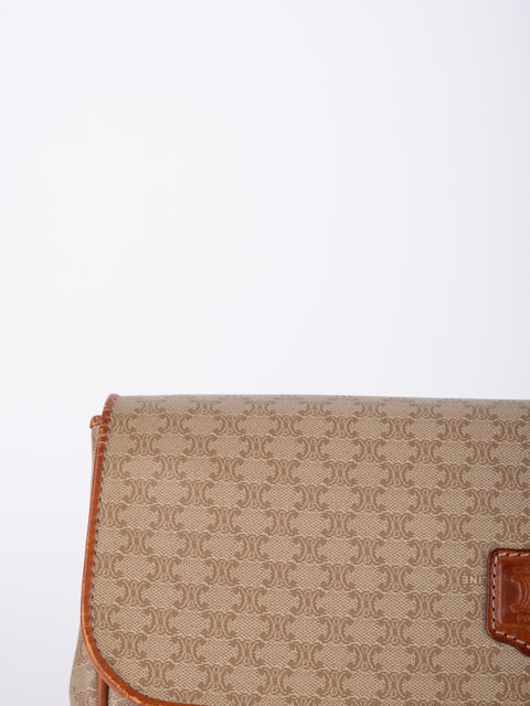 Celine Macadam Vintage Beige Envelope Clutch