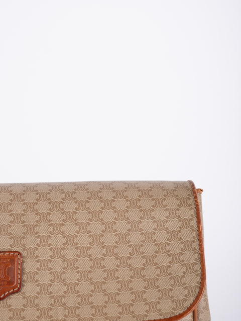 Celine Macadam Vintage Beige Envelope Clutch
