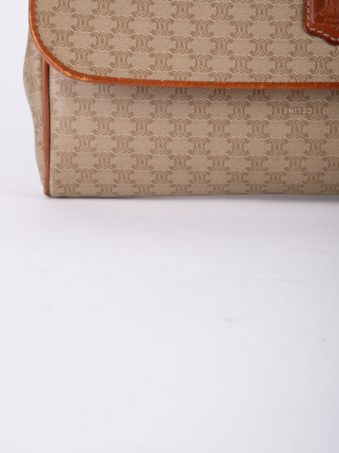 Celine Macadam Vintage Beige Envelope Clutch