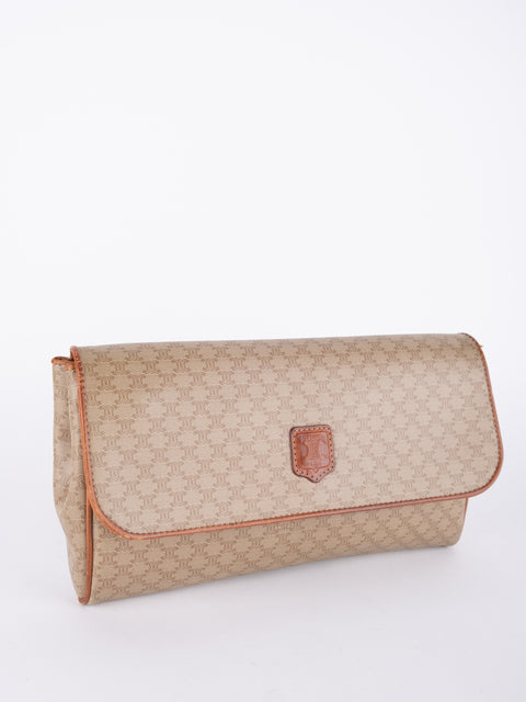 Celine Macadam Vintage Beige Envelope Clutch
