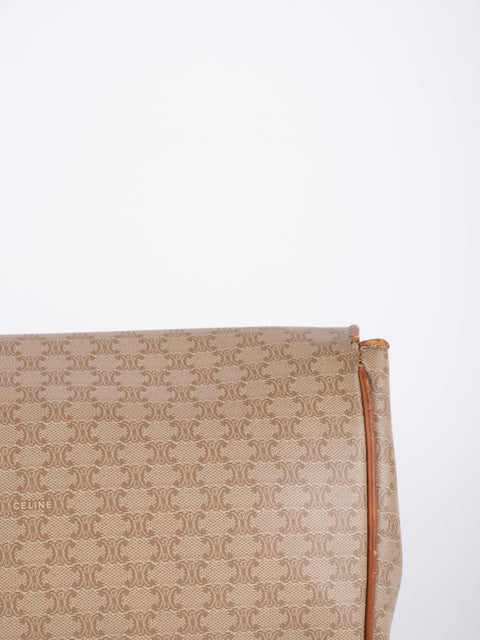 Celine Macadam Vintage Beige Envelope Clutch