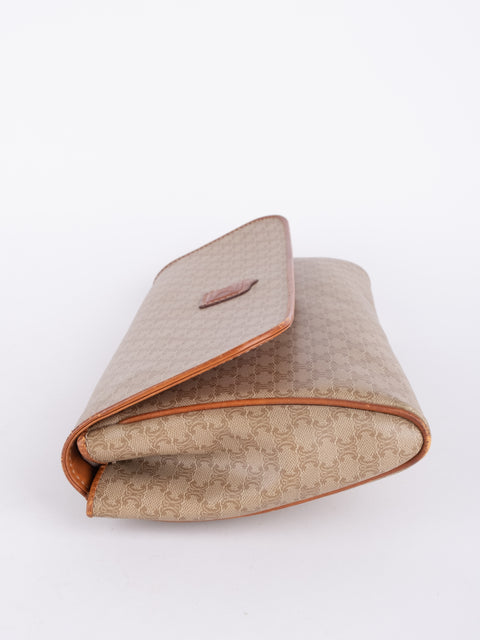 Celine Macadam Vintage Beige Envelope Clutch