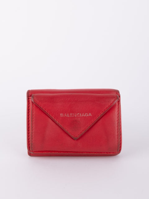Balenciaga Mini Papier Wallet Red