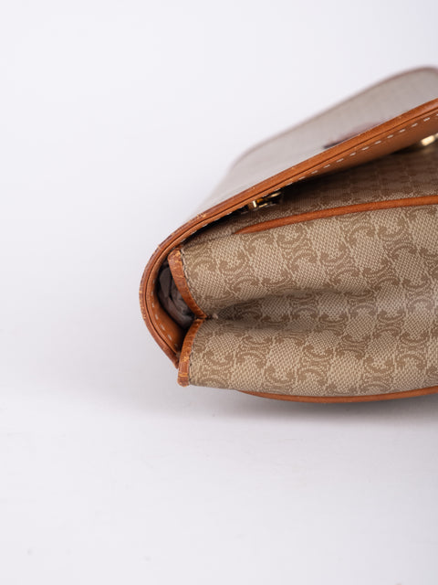 Celine Macadam Vintage Beige Envelope Clutch
