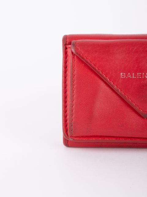 Balenciaga Mini Papier Wallet Red
