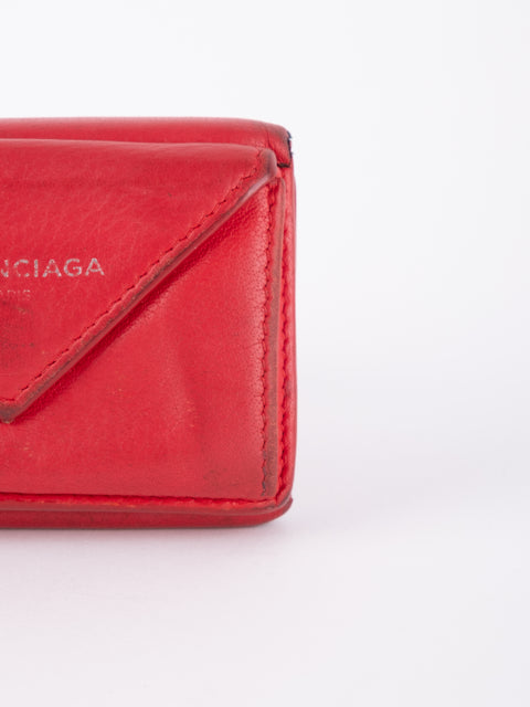 Balenciaga Mini Papier Wallet Red