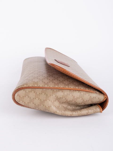Celine Macadam Vintage Beige Envelope Clutch