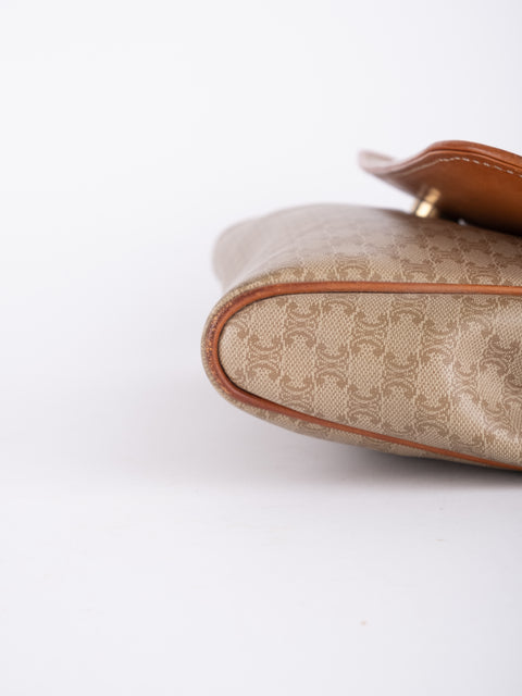 Celine Macadam Vintage Beige Envelope Clutch