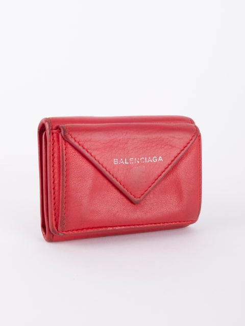 Balenciaga Mini Papier Wallet Red