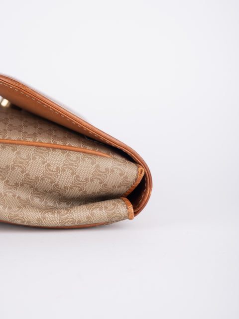 Celine Macadam Vintage Beige Envelope Clutch