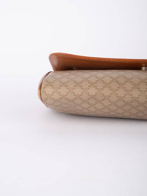 Celine Macadam Vintage Beige Envelope Clutch