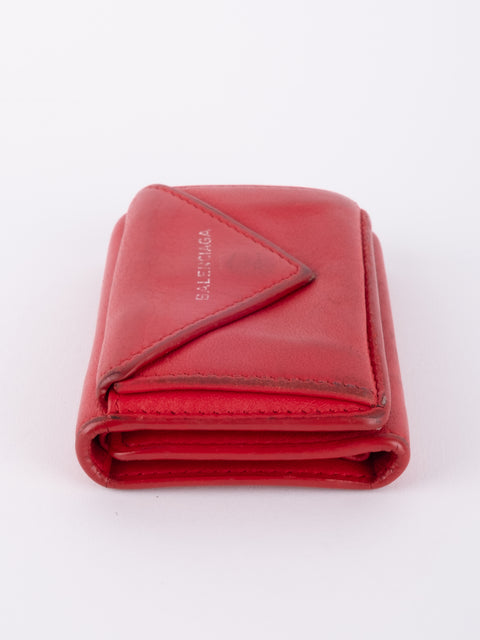 Balenciaga Mini Papier Wallet Red