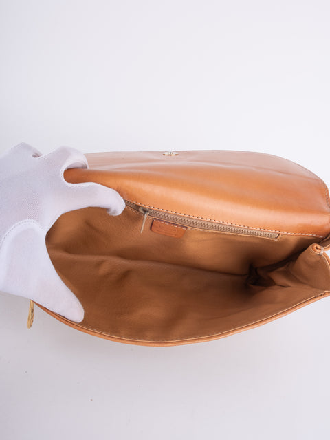 Celine Macadam Vintage Beige Envelope Clutch