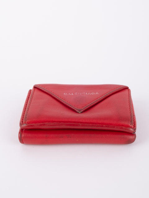 Balenciaga Mini Papier Wallet Red