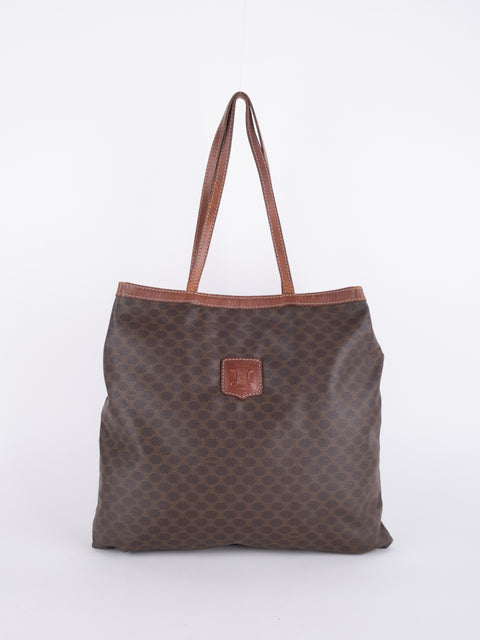 Celine Macadam Vintage Brown Tote Bag