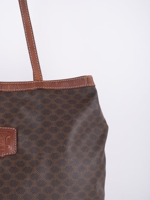 Celine Macadam Vintage Brown Tote Bag