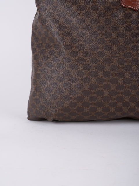 Celine Macadam Vintage Brown Tote Bag